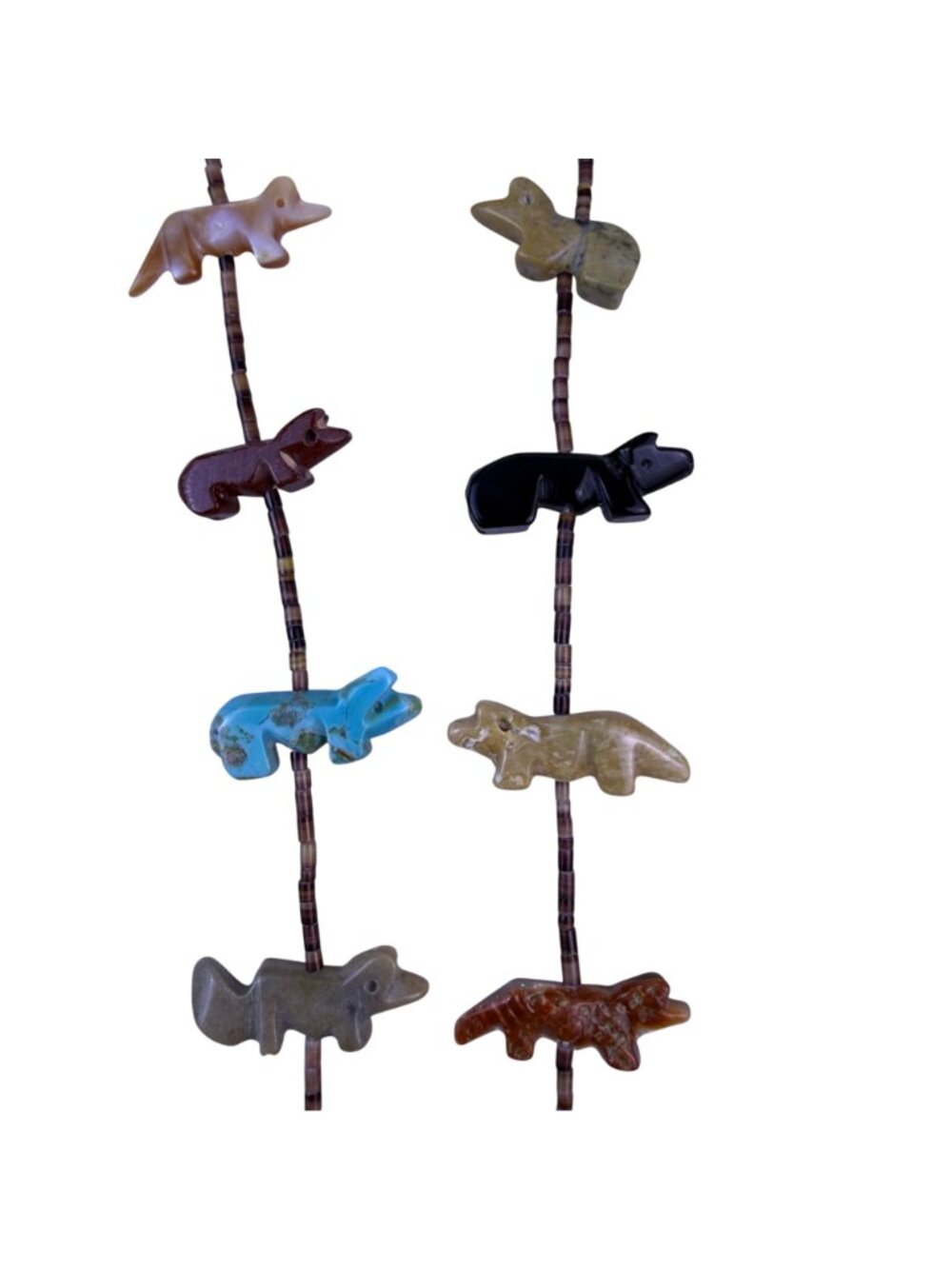 Native American Multicolor Stone Necklace With Animal Carvings & Thunderbird - Picture 5 of 6